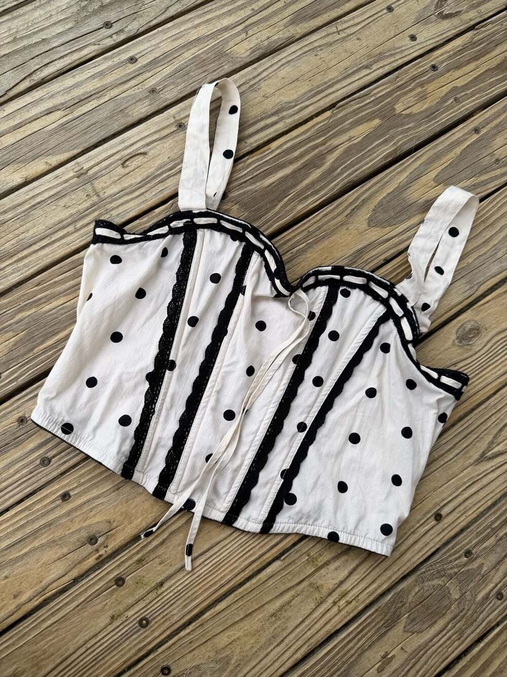 Watermelon Sugar Polka Dot Corset Crop Top Size M